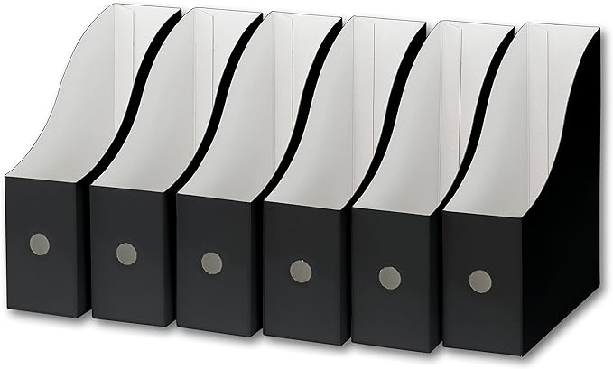 Simple Houseware 6-Pack Magazine File Holder Box, Foldable Cardboard Organizer - Image 2