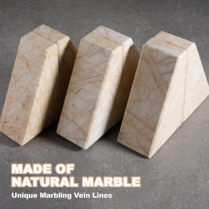 Marble Bookends，Natural Decorative Bookend - Image 5