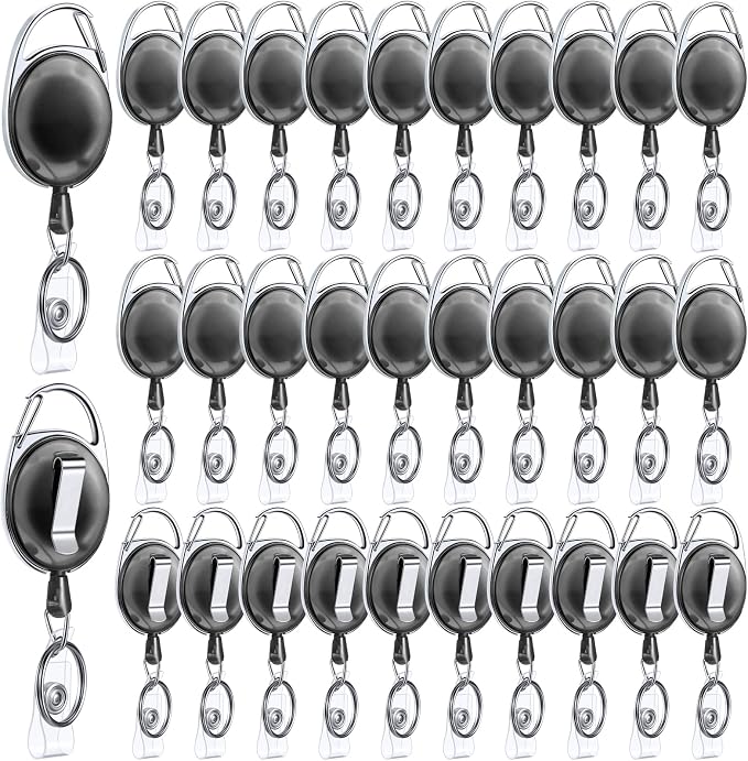Honoson 30 Pcs Heavy Duty Retractable Badge Reels Batch ID Badge Holder by Honoson