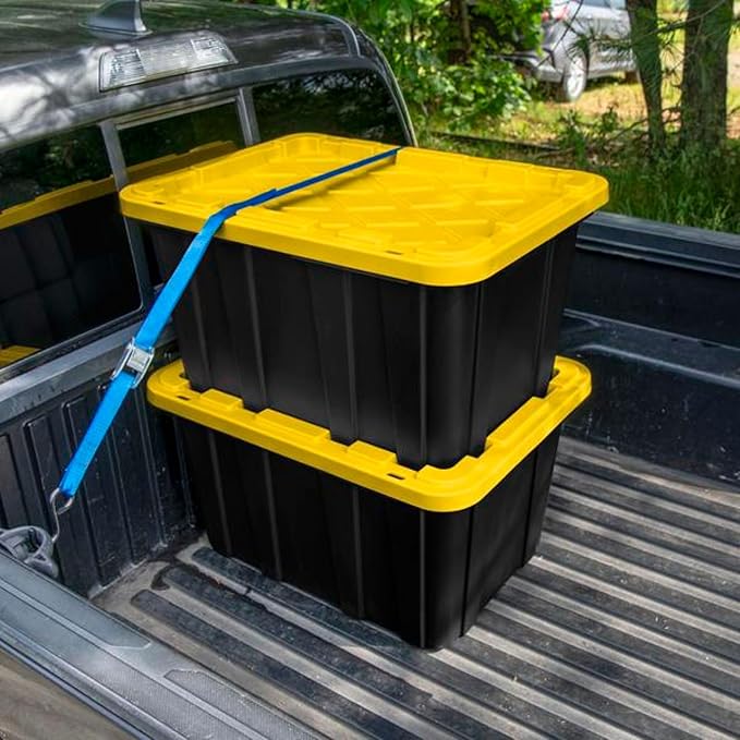 Sterilite 4-Pack 27 Gallon Industrial Storage Tote, Heavy-Duty Plastic Bins - Image 4