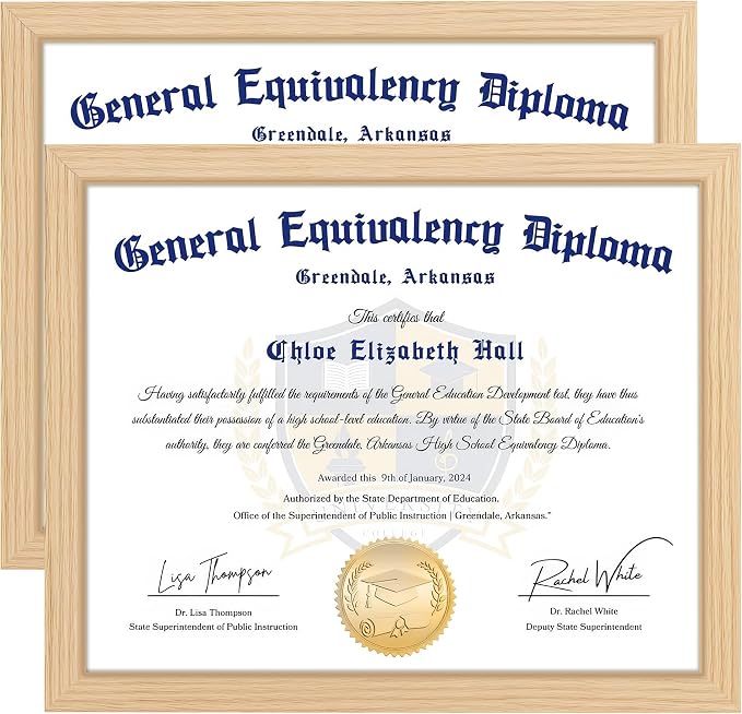 FIXSMITH 8.5x11 Diploma Frame, Natural Picture Frames by FIXSMITH