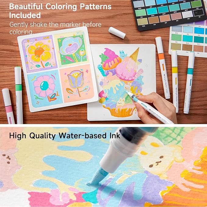 Shuttle Art Automatic Ink Control Acrylic Paint Markers, 36 Colors Brush Tip Acrylic Paint Pens for Rock Painting, Ceramic, Wood, Canvas, Glass, Stone, Fabric, Card Making, DIY & Art Supplies-DeskLoop Office