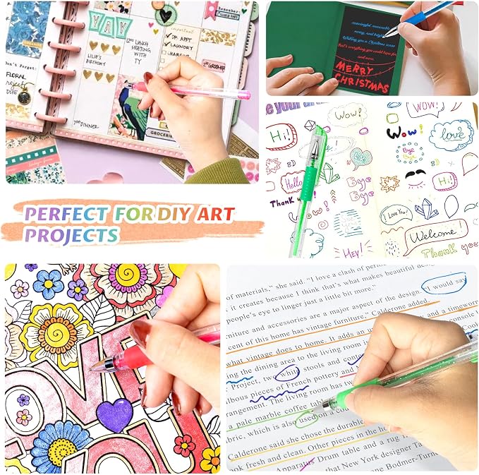 Aen Art Glitter Gel Pens with Case - Image 6