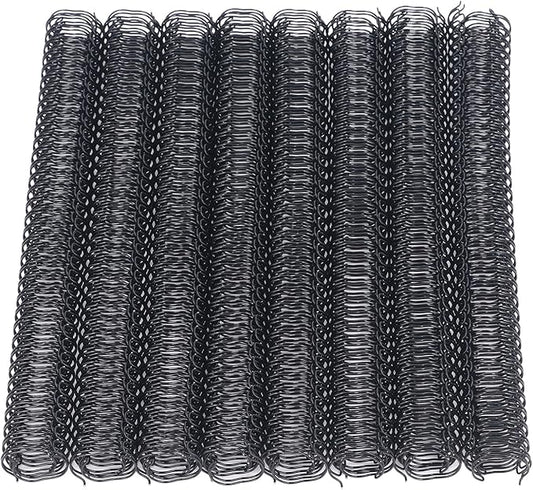 1/2 Inch Wire Cinch Book Binding Black 3:1 Pitch, 100 Pack Double Loop Metal Spiral for Bindings Fit for School Office Notebook Maker, YolieraArt Office Products Binding Combs 100 Sheet Capacity-DeskLoop Office
