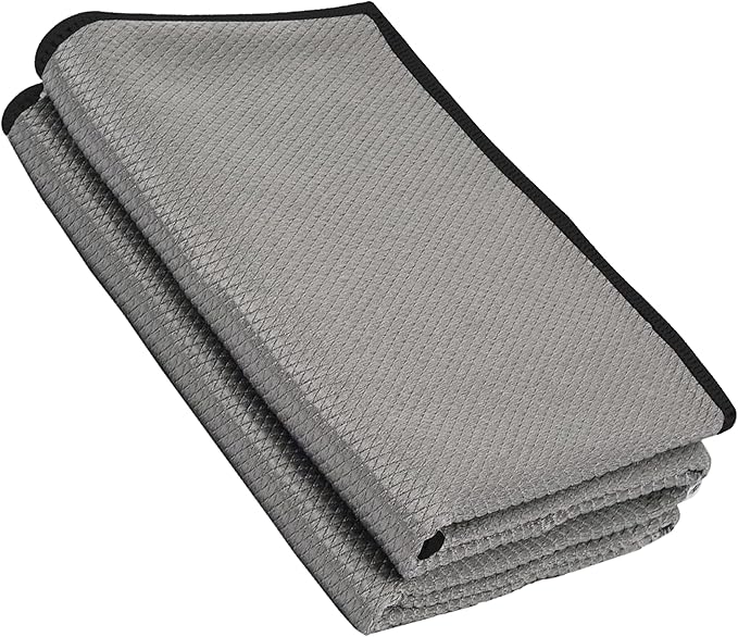 Idea Home Premium Microfiber Cleaning Cloth Ultra Absorbent Streak and Lint Free Fish Scale Large 16 x 24 Polishing Glass Drying Towel (2 Pack)-DeskLoop Office
