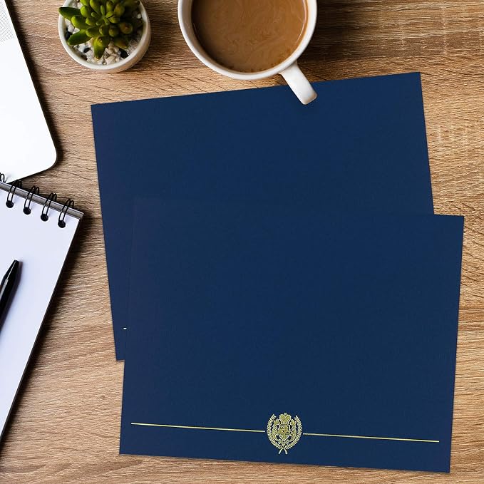 Great Papers! Navy and Gold Certificate Document Cover / 25 Count Navy Blue - Image 4