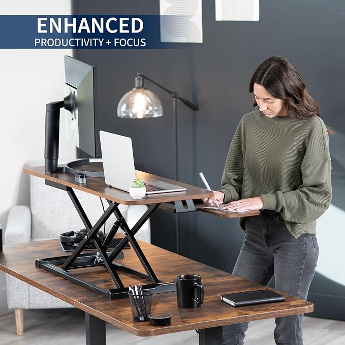 VIVO 42 inch Desk Converter, K Series, Height Adjustable Sit to Stand Riser - Image 4