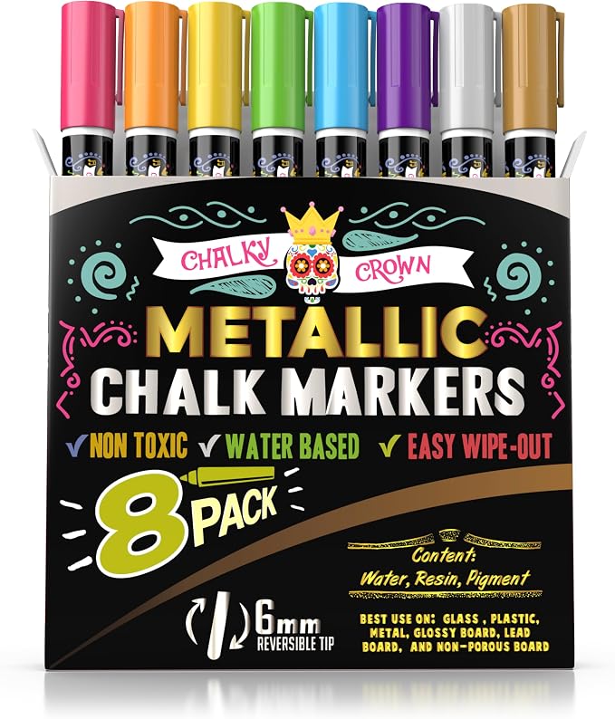 CHALKY CROWN Metallic Liquid Chalk Markers - Image 6