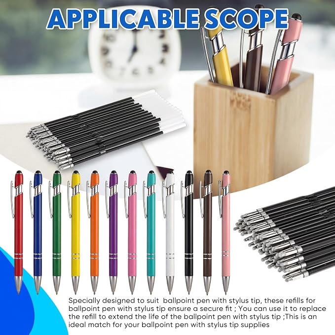 Zonon 100 Pcs 3.85 Inch Retractable Ballpoint Pen Refills Bulk - Image 5