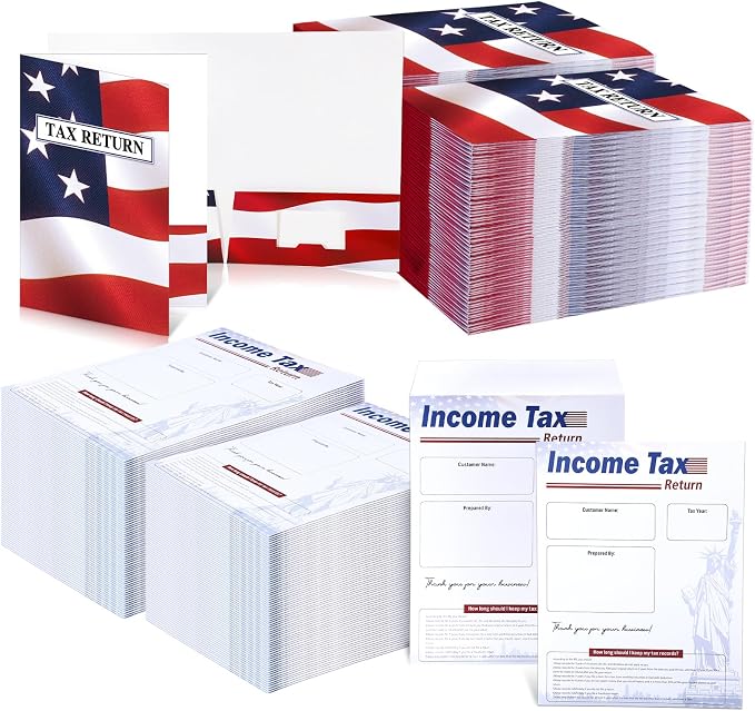 200 Pcs Tax Return Folders & Envelopes Set 9 x 12 Inch 100 Printed Envelopes by Unknown