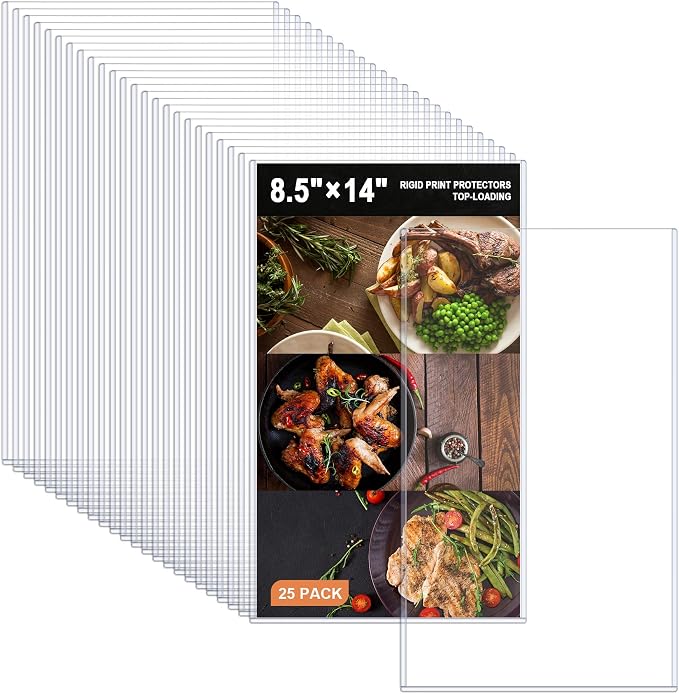 Ndsox 25 Pack 8.5" x 14" Rigid Print Protectors Clear Hard Plastic Sheet by NDSOX