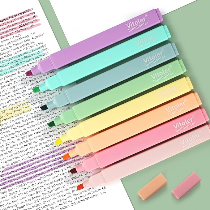 Vitoler Bible Highlighters, Aesthetic Cute Colorful Markers No Bleed, Cute - Image 4