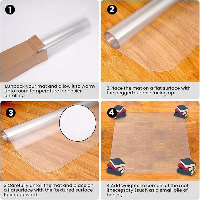 Office Chair Mat for Hardwood Floor: 63"x 51" Extra Large Floor Mat for Rolling - Image 7