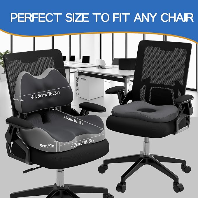 Benazcap Large Memory Foam Seat Cushion Lumbar Support Pillow - Image 5