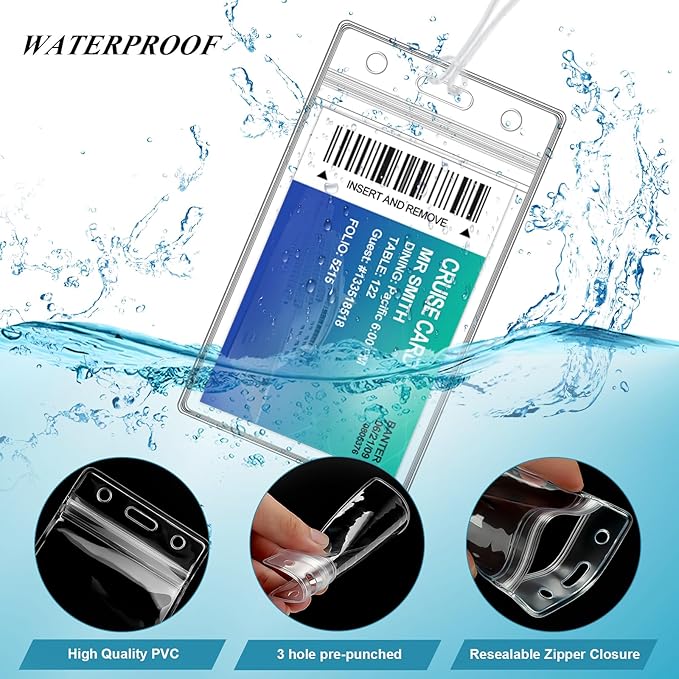 50 Pack Clear Plastic Luggage Bag Tag Holder Badge Label Tag Holder with 50 Pack Luggage Loops Straps for Office Business Travel Supplies-DeskLoop Office