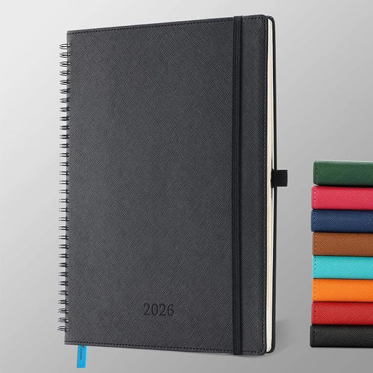 IN-LUXPRO Planner 2026 Daily Weekly and Monthly, 11.5"x8.5", 12 Months Spiral by IN-LUXPRO