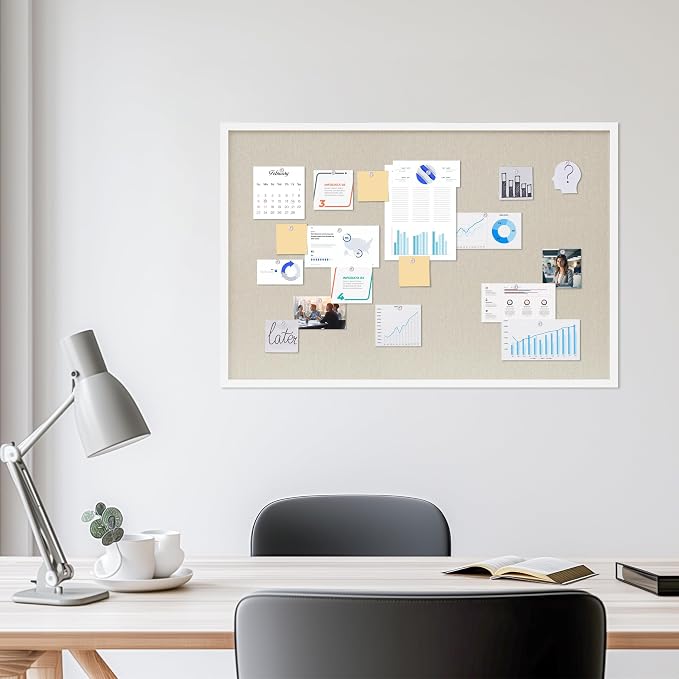 DAHAPYBOO Cork Board with Linen White 2Pack, Bulletin Board 36"x24" | Hanging - Image 3