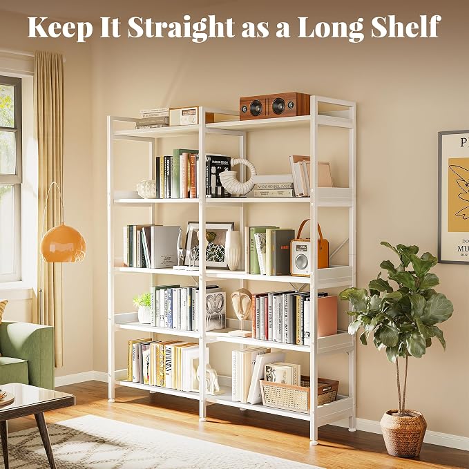 Huuger 5 Tier Bookshelf, Display Bookshelf - Image 4