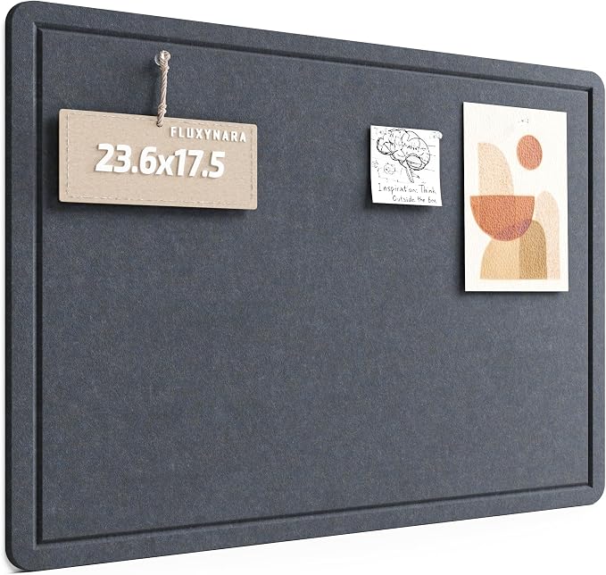Fluxynara Bulletin Board, 23.6" x 17.5" Cork Board Alternative by FLUXYNARA