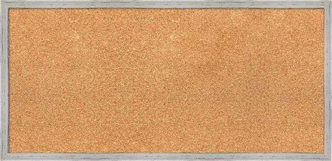 Amanti Art Natural Cork Board for Wall, 15x31 Vision Board with White Frame, Medium Corkboard Office Decor for Home Organization, Cottage Corkboard Pinboard to Display Items for Home Organization in-DeskLoop Office