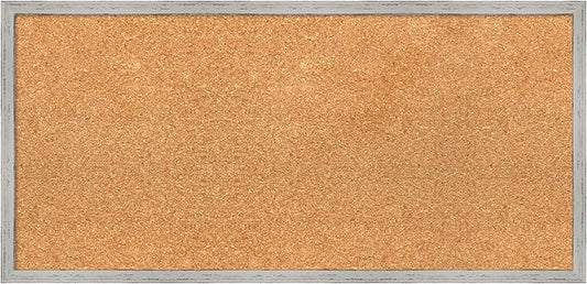 Amanti Art Natural Cork Board for Wall, 15x31 Vision Board with White Frame, Medium Corkboard Office Decor for Home Organization, Cottage Corkboard Pinboard to Display Items for Home Organization in-DeskLoop Office