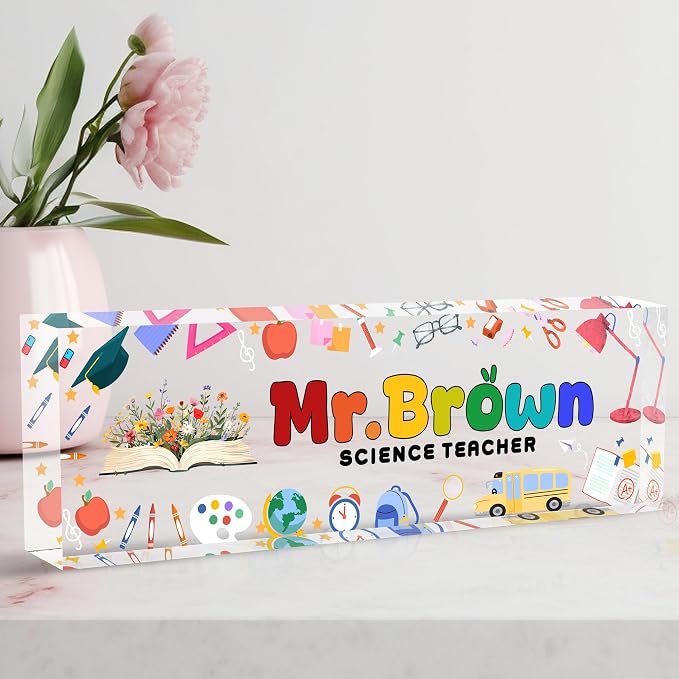 Custom Desk Name Plate Personalized, Acrylic Name Plate by AeekdookWoodenPuzzles