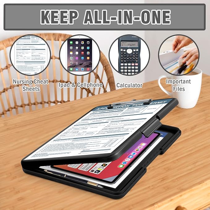 ANZNKU Clipboards with Storage, 13x9.6 Heavy Duty Nursing Clipboard Foldable - Image 6