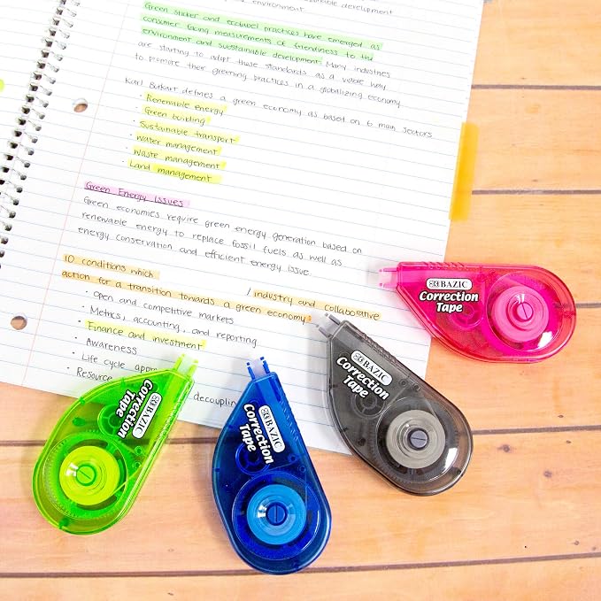 BAZIC Correction Tape 5 mm x 236", Mini Instant Corrections, 1 Unit, Random - Image 2