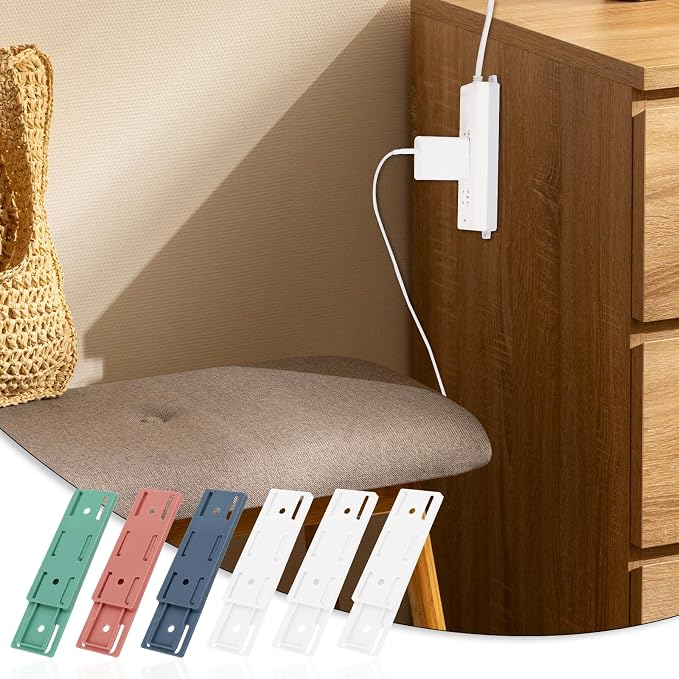 Giantree 6 Pack Self Adhesive Power Strip Holder, Power Strip Holder Desktop - Image 7