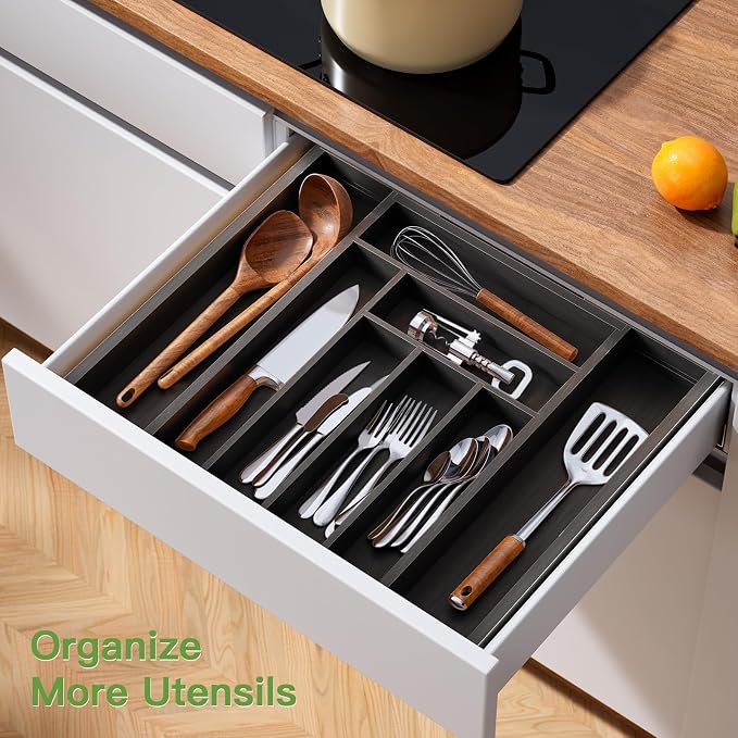 Pipishell Bamboo Expandable Drawer Organizer - Image 5