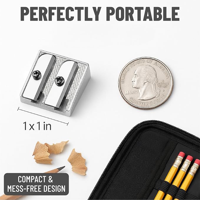 Mr. Pen- Handheld Metal Pencil Sharpener, 6 Pack | 2-Hole Dual Size, Metal - Image 4