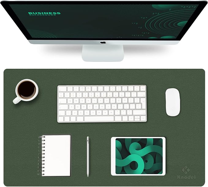 K KNODEL Small Office Leather Desk Mat, Mouse and Keyboard Pad, Computer and by K+KNODEL