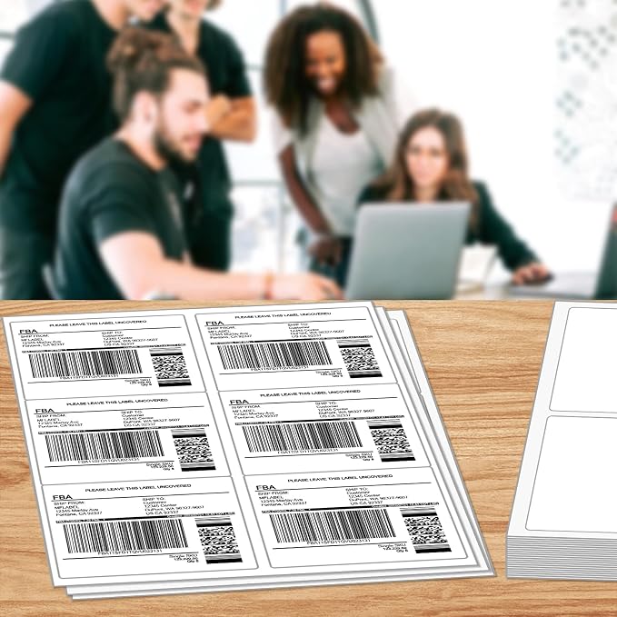Shipping Labels 3 1/3"x4" Printable White 6 up Labels - Image 5