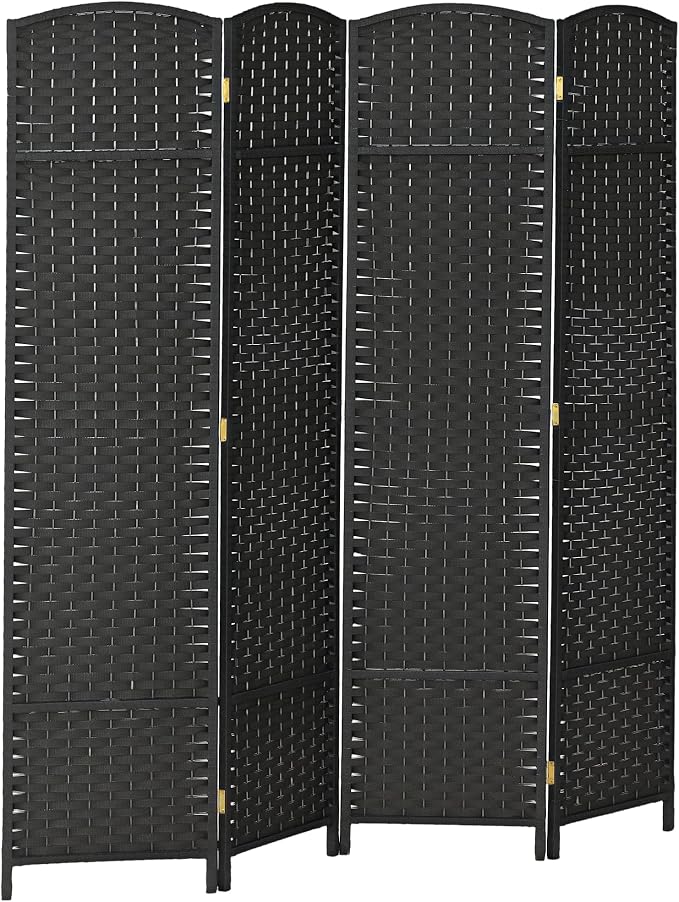 HOMCOM Room Divider, 4 Panel Folding Privacy Screen, 5.6' Tall Freestanding by HOMCOM