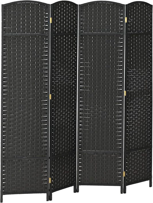 HOMCOM Room Divider, 4 Panel Folding Privacy Screen, 5.6' Tall Freestanding by HOMCOM