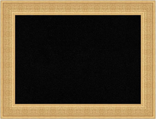 Amanti Art Black Cork Board for Wall, 26x34 Vision Board with Gold Wood Frame, Medium Corkboard Office Decor for Home Organization, Traditional Corkboard Pinboard to display items for home-DeskLoop Office