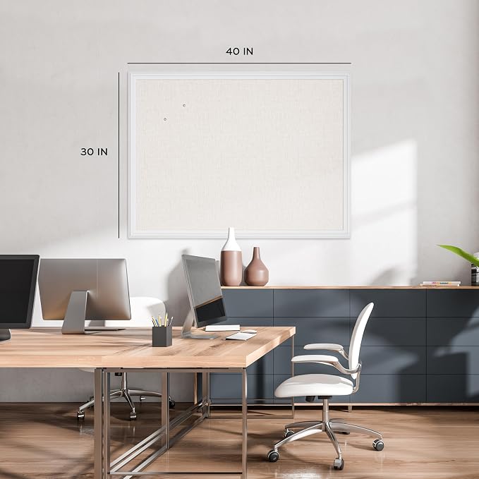 U Brands Farmhouse Linen Bulletin Board, Industrial Grade Pinning Surface - Image 2