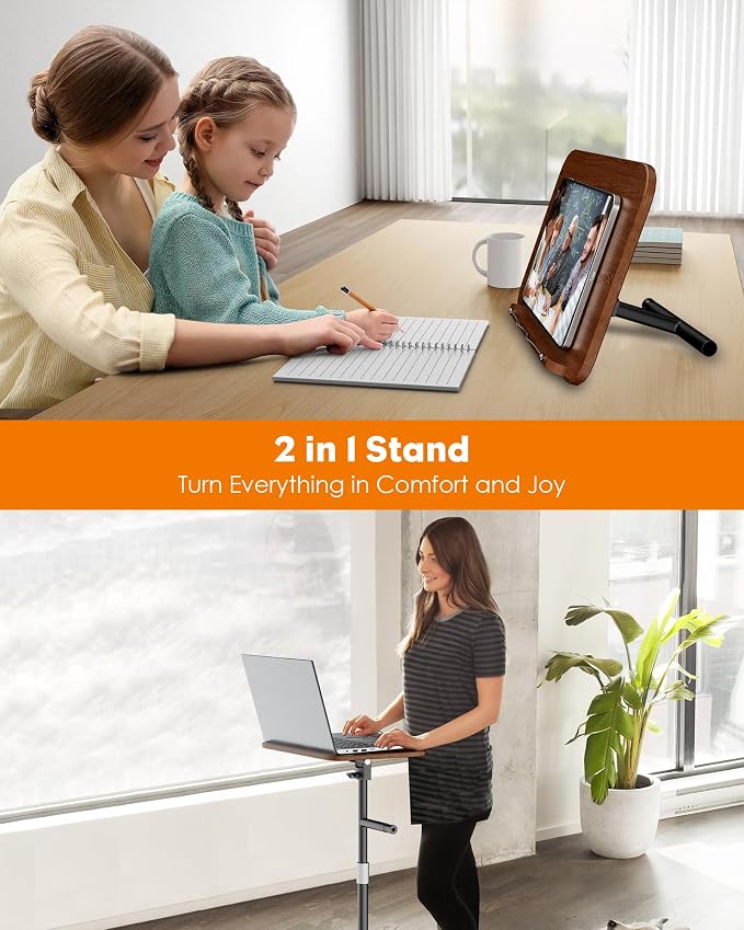 aboutool 2 in 1 Dual-use Floor Book Stand & Desktop Book Stand, Height - Image 4