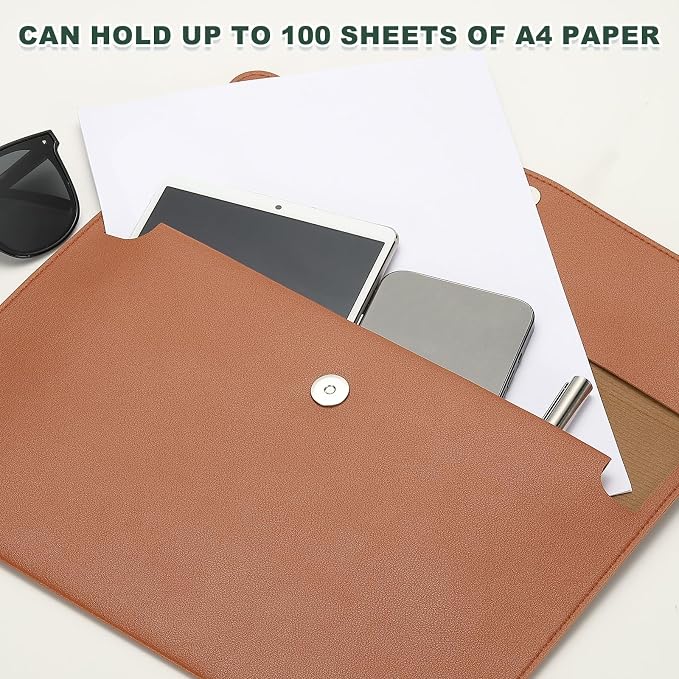 PATIKIL PU Leather A4 File Folder, Document Holder Filing Organizer Portfolio - Image 4