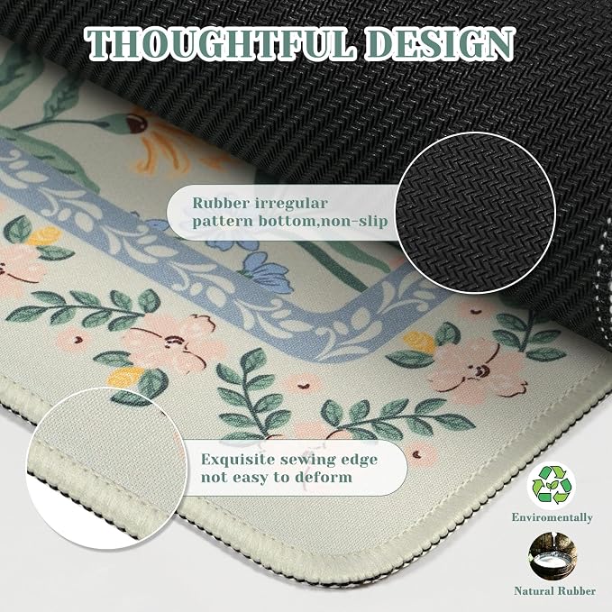 iCasso Green Aesthetic Flower Mouse pad - Image 4