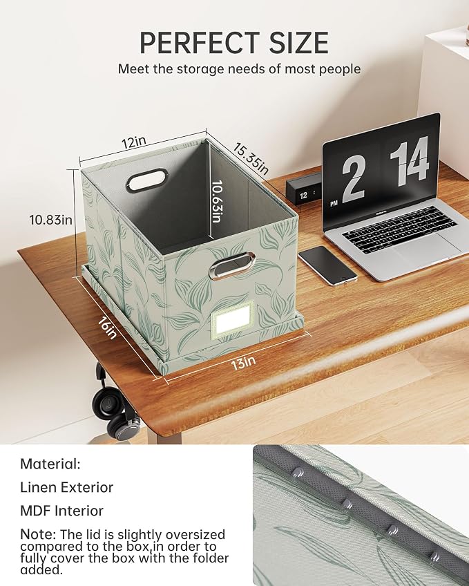 Oterri 2 Pack File Storage Organizer, Document Organizer, Portable File Box - Image 2