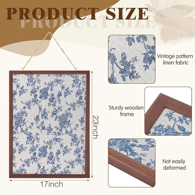 Leinuosen 17" x 23" Linen Cork Board - Image 2