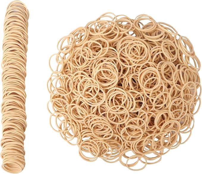 Rubber Bands Size #10 Beige 760 pcs Approximately 0.42 lb 1 inch Light Brown #10 Elastic Rubber Bands for Office Supplies
