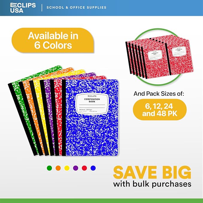 Composition Notebook Wide Ruled Composition Notebooks Bulk Red Marble Hard - Image 2