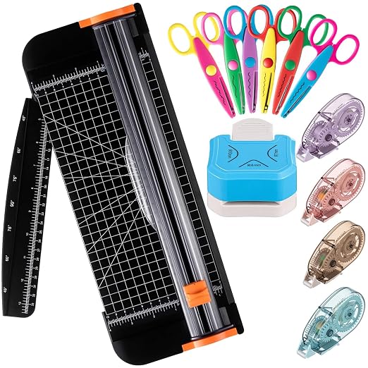 Jetec Scrapbook Supplies Kit, 3-in-1 Corner Rounder, 4 Double-Sided Tapes & 6 by Jetec