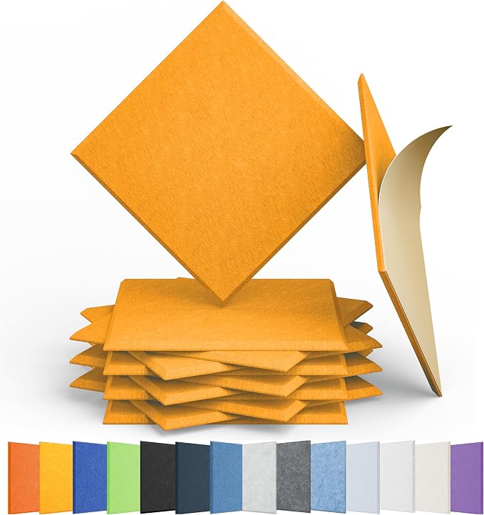 Amantech 12 Pack Acoustic Panels Self Adhesive Sound Proof Foam, High Density by Amantech