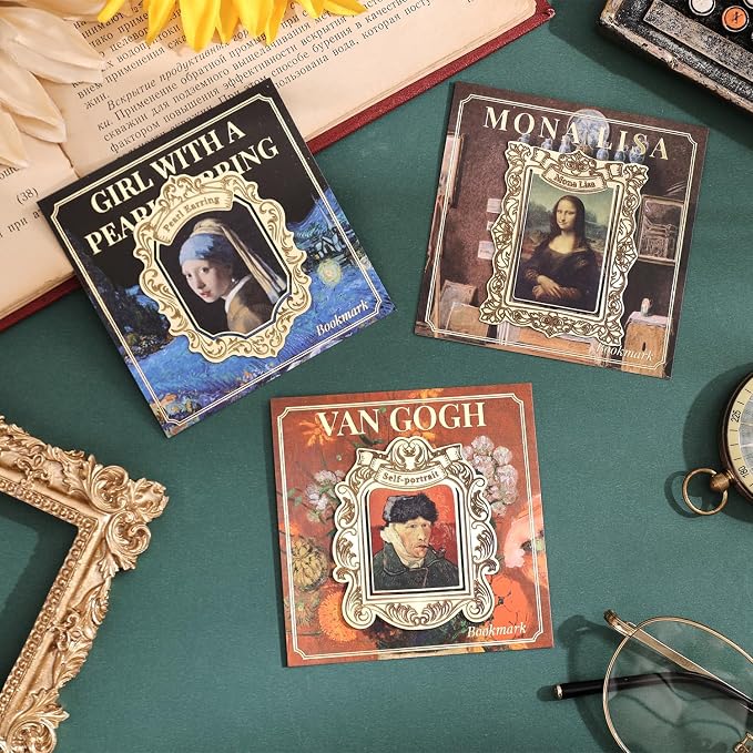 3 Pcs Vintage Metal Bookmark, Famous Oil Painting Theme Book Mark Unique Gift - Image 4