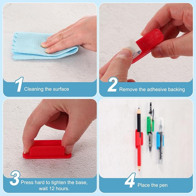 PATIKIL Pen Holder for Desk, 30 Pack Adhesive Pencil Holders Silicone Pencil - Image 5