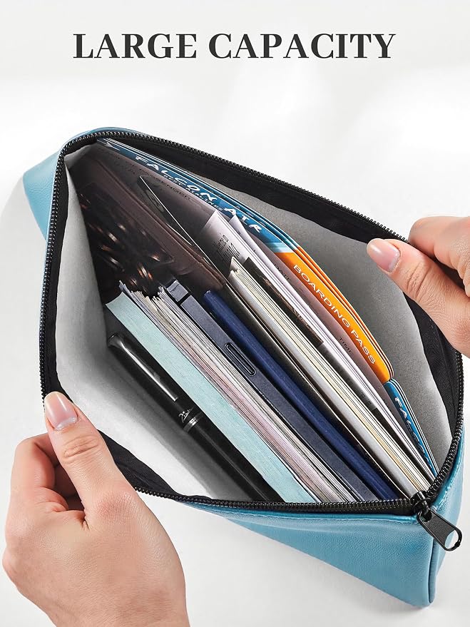 SMARTAKE Money Bags with Zipper, Waterproof Leather Money Pouches, - Image 6