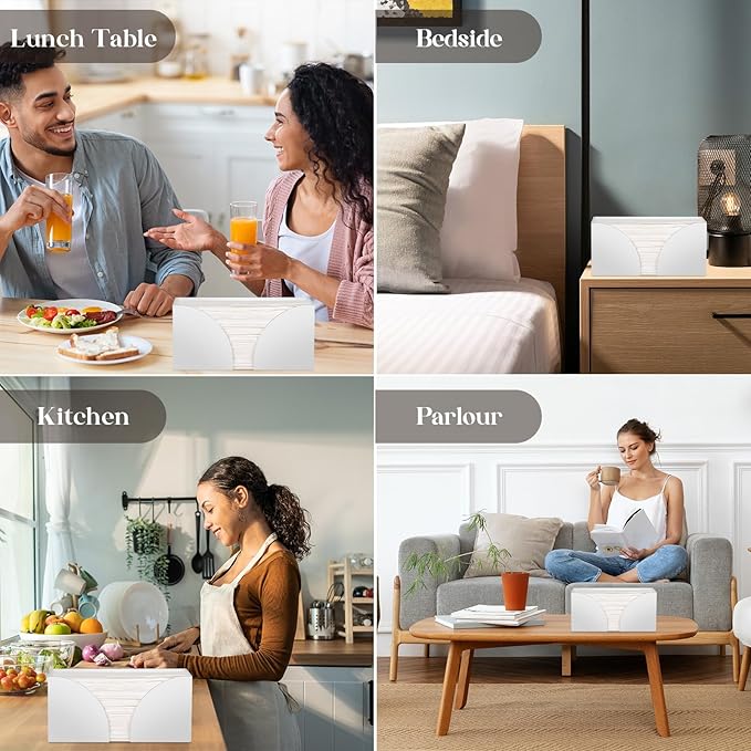 2PCS White Paper Towel Dispenser Countertop, AcrylicPaper Towel Holder for Bathroom Folded Paper Towel Dispenser Clear Trifold Paper Napkin Holder for Z-fold C-fold MultiFold Trifold - Home Kitchen-DeskLoop Office